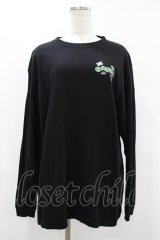 Candy Stripper / 8bit　L/S TEE  黒 H-25-08-04-1041-PU-TO-KB-ZH