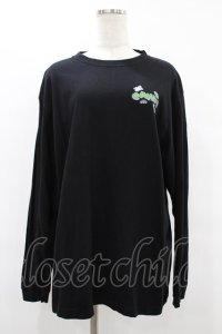 Candy Stripper / 8bit　L/S TEE  黒 H-25-08-04-1041-PU-TO-KB-ZH