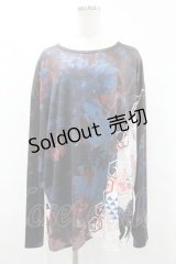 NieR Clothing / 総柄プリントロンT   H-25-08-04-1042-PU-TO-KB-ZH