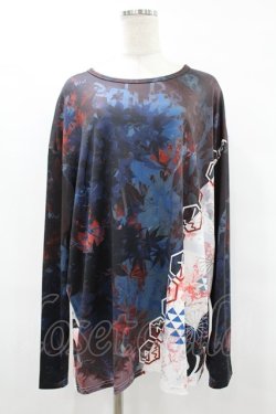 画像1: NieR Clothing / 総柄プリントロンT   H-25-08-04-1042-PU-TO-KB-ZH