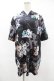 画像1: NieR Clothing / 総柄半袖プルパーカー  黒 H-25-08-04-1047-PU-TO-KB-ZH (1)