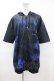 画像1: NieR Clothing / 総柄ZIP半袖パーカー  黒×青 H-25-08-04-1052-PU-TO-KB-ZH (1)