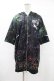 画像1: NieR Clothing / 総柄半袖ZIPパーカー  黒 H-25-08-04-1053-PU-TO-KB-ZH (1)