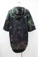 画像2: NieR Clothing / 総柄半袖ZIPパーカー  黒 H-25-08-04-1053-PU-TO-KB-ZH (2)