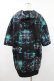画像2: NieR Clothing / 総柄ZIP半袖パーカー  黒 H-25-08-04-1054-PU-TO-KB-ZH (2)