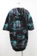 画像2: NieR Clothing / 総柄ZIP半袖パーカー  黒 H-25-08-04-1056-PU-TO-KB-ZH (2)