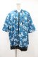 画像1: NieR Clothing / 総柄ZIP半袖パーカー  青 H-25-08-04-1057-PU-TO-KB-ZH (1)