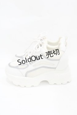 画像2: NieR Clothing / 厚底スニーカー 23.0cm 白 H-25-08-04-1001-PU-SH-KB-ZH