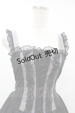 画像4: FRILL / クラウンストライプレースフリルジャンパースカート  黒 H-25-08-04-1008-HN-OP-KB-ZH