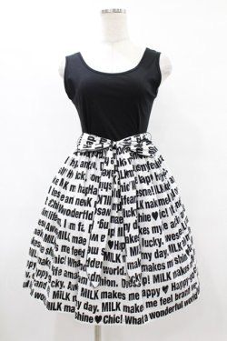 画像1: MILK / Messageキャミワンピース  ブラックプリント H-25-08-04-1014-ML-OP-KB-ZH