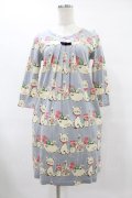 Emily Temple cute / シャンブルカットソーワンピース  グレー H-25-08-04-1019-ET-OP-KB-ZH
