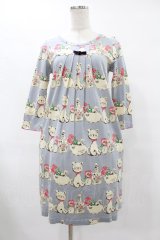 Emily Temple cute / シャンブルカットソーワンピース  グレー H-25-08-04-1019-ET-OP-KB-ZH