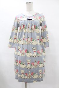 Emily Temple cute / シャンブルカットソーワンピース  グレー H-25-08-04-1019-ET-OP-KB-ZH