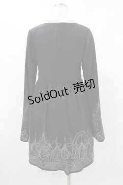 画像2: KILL STAR / 裾プリントワンピース XS 黒 H-25-08-04-1022-SL-OP-KB-ZH