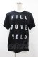 画像1: KRY CLOTHING / 英字プリントTシャツ  黒×ホログラム H-25-08-04-1024-EL-TS-KB-ZH (1)