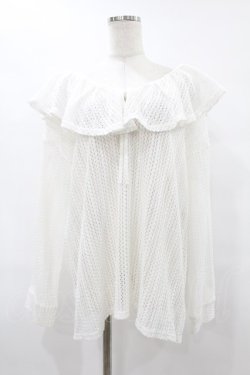 画像1: merry jenny / メッシュニットソーリラクシーチュニック  アイボリー H-25-08-04-1029-LO-TO-KB-ZH