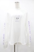 ACDC RAG / くまきちロングスリーブTシャツ  白 H-25-08-04-1030-PU-TO-KB-ZH