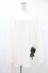 NieR Clothing / プリントSWEAT  2XL 白 H-25-08-04-1031-PU-TO-KB-ZH