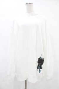 NieR Clothing / プリントSWEAT  2XL 白 H-25-08-04-1031-PU-TO-KB-ZH