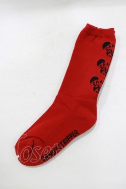画像1: Candy Stripper / HELLO CANDY SOCKS  レッド H-25-08-04-058-PU-ZA-KB-ZH