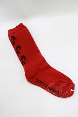 画像2: Candy Stripper / HELLO CANDY SOCKS  レッド H-25-08-04-058-PU-ZA-KB-ZH
