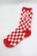 画像1: Candy Stripper / ANARCHY BEAR CHECKER SOCKS  レッド H-25-08-04-059-PU-ZA-KB-ZH (1)