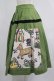 画像2: Jane Marple / Strolling cat cloth work skirt M グリーン H-25-08-04-008-JM-SK-KB-ZH (2)