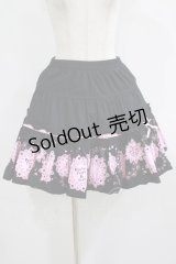 PUTUMAYO / レースコースターフリルスカート  ブラック×ピンク H-25-08-04-011-PT-SK-KB-ZH