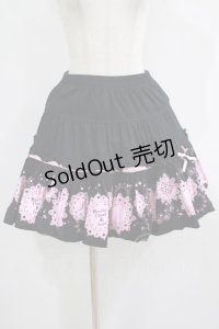 PUTUMAYO / レースコースターフリルスカート  ブラック×ピンク H-25-08-04-011-PT-SK-KB-ZH
