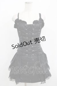 MAD / レースアップキャミワンピース  黒 H-25-08-04-015-PU-OP-KB-ZH