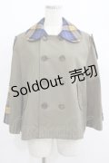 Jane Marple / タータンチェックとコットンギャバジンケープジャケット M カーキ H-25-08-04-018-JM-JA-KB-ZH