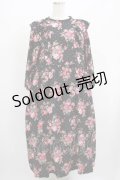 Jane Marple / Strawberries and flowersラッフルフリルドレス  ブラック H-25-08-04-003-JM-OP-KB-ZH