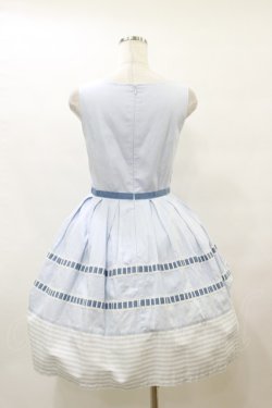 画像2: Sherry Baby / レースとボーダーのワンピース  サックス H-25-08-05-060-LO-OP-KB-ZH