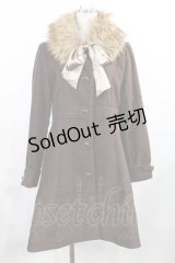 axes femme / 裾刺繍ファーティペ付きコート M ブラウン H-25-08-05-1028-AX-CO-NS-ZH