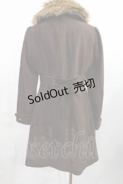 画像2: axes femme / 裾刺繍ファーティペ付きコート M ブラウン H-25-08-05-1028-AX-CO-NS-ZH