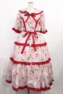 画像1: Chalmiere / チェリーバニー柄ワンピース M ピンク H-25-08-05-1004-LO-OP-NS-ZH