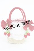 axes femme kawaii / いちごあみぐるみ付カゴバッグ  オフ/レッド H-25-08-05-1031-AX-BG-NS-ZH