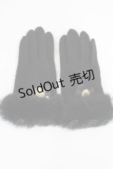axes femme / カメオリボン手袋  ブラック H-25-08-05-1033-AX-ZA-NS-ZH