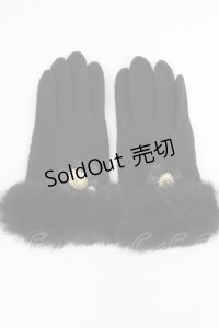 axes femme / カメオリボン手袋  ブラック H-25-08-05-1033-AX-ZA-NS-ZH