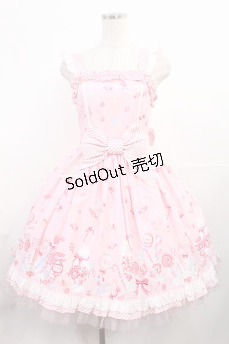 画像1: Angelic Pretty / MIRACLECANDYドットチュールジャンパースカート Free ピンク H-25-08-05-1007-AP-OP-NS-ZH (1)