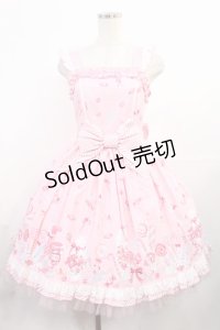 Angelic Pretty / MIRACLECANDYドットチュールジャンパースカート Free ピンク H-25-08-05-1007-AP-OP-NS-ZH