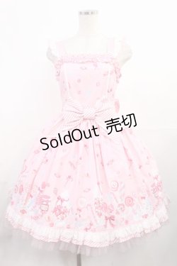 画像1: Angelic Pretty / MIRACLECANDYドットチュールジャンパースカート Free ピンク H-25-08-05-1007-AP-OP-NS-ZH