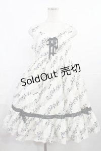 metamorphose / Melody Noteハイウエストジャンパースカート Free アイボリー H-25-08-05-1010-ME-OP-NS-ZH