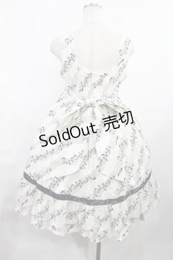 画像2: metamorphose / Melody Noteハイウエストジャンパースカート Free アイボリー H-25-08-05-1010-ME-OP-NS-ZH