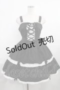 Angelic Pretty / 編み上げジャンパースカート Free ブラック H-25-08-05-1011-AP-OP-NS-ZH