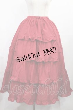 画像1: Chalmiere / クラシックコットンスカート M レッド H-25-08-05-1002-LO-SK-NS-ZH