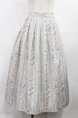 an another angelus / ストライプアンティークローズ柄スカート Free IVORY×PK H-25-08-05-1015-CA-SK-NS-ZH