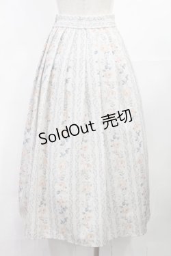 画像2: an another angelus / ストライプアンティークローズ柄スカート Free IVORY×PK H-25-08-05-1015-CA-SK-NS-ZH