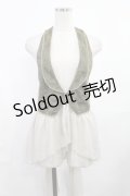 axes femme / シフォン切替ベスト M カーキ H-25-08-05-1022-AX-TO-NS-ZH