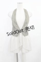 axes femme / シフォン切替ベスト M カーキ H-25-08-05-1022-AX-TO-NS-ZH